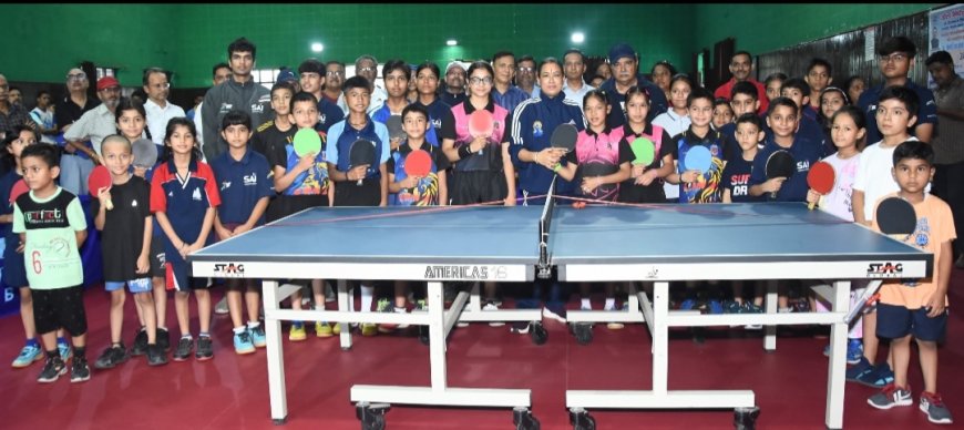 परेड ग्राउंड स्थित ऑडिटोरियम में अत्याधुनिक टेबल टेनिस कोर्ट परिसर का उद्घाटन हुआ