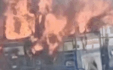 पंजाब में जिंदा जले कार सवार दो लोग, VIDEO:टायर फटने से हाईवे पर बेकाबू हुआ पेट्रोल टैंकर; टक्कर लगने से कार में आग लगी