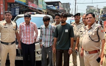 अंबाला पुलिस ने 3 हत्या आरोपियों को बाजार में घुमाया:उत्तराखंड के साहिल मर्डर में कार्रवाई, CM धामी ने मुख्यमंत्री सैनी से फोन पर लिया था अपडेट