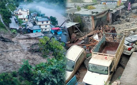 थराली में बादल फटने से तबाही, 2 लोग लापता, कई भवनों को नुकसान, वाहन दबे