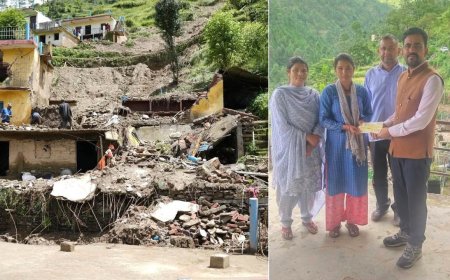 धराली, थराली की तर्ज पर पौड़ी आपदा पीड़ितों को वितरित किए गए राहत राशि के चेक