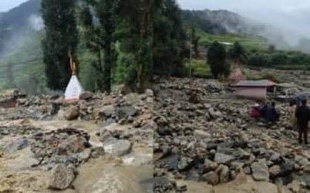 भारी मात्रा में आया मलबा, भागीरथी का प्रवाह रुकने से बनी झील, दो मंदिर मलबे में दबे