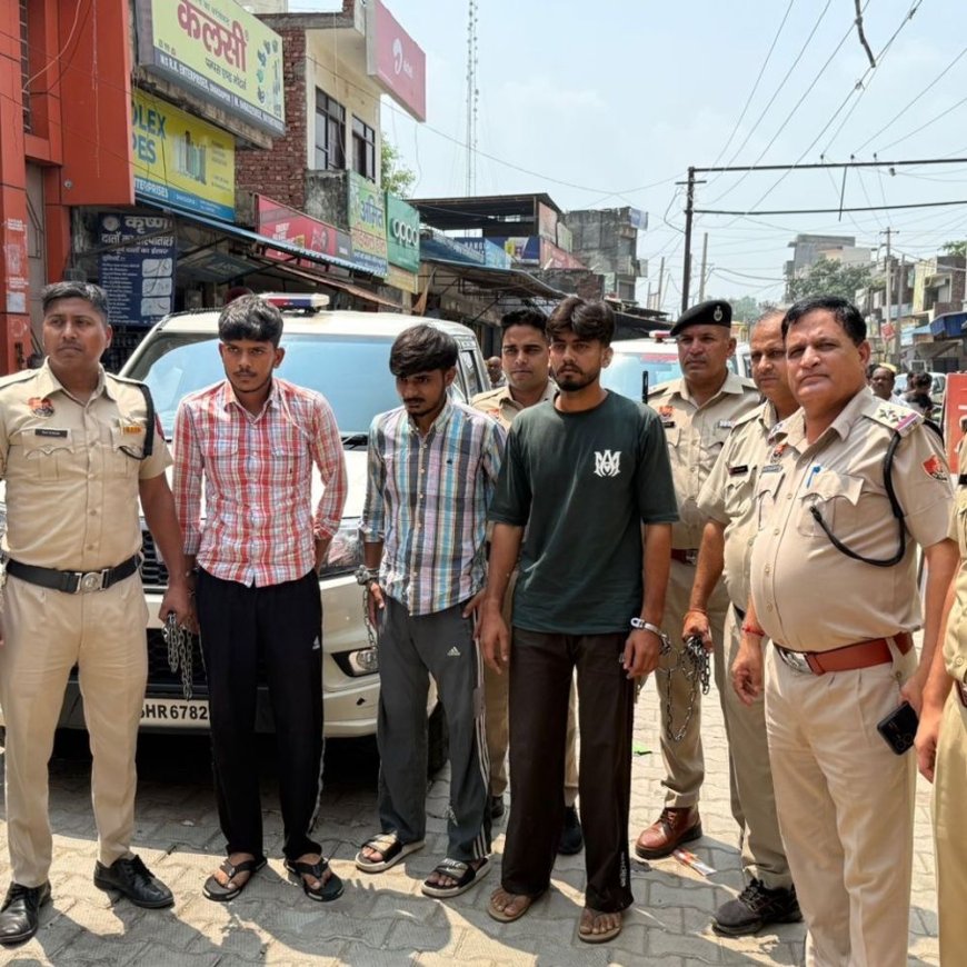 अंबाला पुलिस ने 3 हत्या आरोपियों को बाजार में घुमाया:उत्तराखंड के साहिल मर्डर में कार्रवाई, CM धामी ने मुख्यमंत्री सैनी से फोन पर लिया था अपडेट