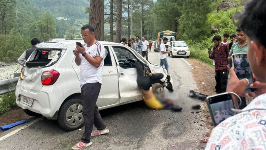 मोरी में दुखद हादसा- यूटिलिटी को साइड देते वक्त कार सवार का सिर धड़ से अलग हुआ
