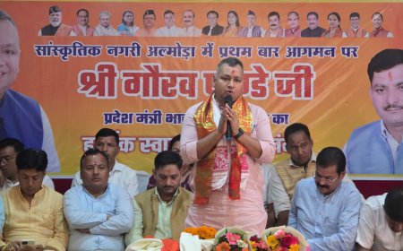 अल्मोड़ा में नवनियुक्त प्रदेश मंत्री गौरव पांडे का भव्य स्वागत