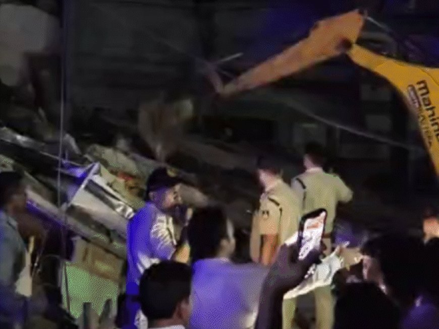 इंदौर में 3 मंजिला बिल्डिंग गिरी, 11 लोग घायल:परिजन ने कहा- 2 लोग अभी भी मलबे में दबे; रेस्क्यू में जुटी टीमें