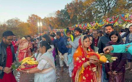 न्यू जर्सी मेंं श्रद्धा से मनाया छठ महापर्व