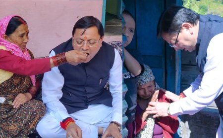 इगास पर्व पर रुद्रप्रयाग के आपदा पीड़ितों के बीच पहुंचे सीएम धामी, बुजुर्ग मां ने अपने हाथ से खिलाया खाना
