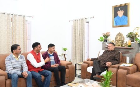 उपनल कर्मचारी महासंघ के पदाधिकारियों ने सैनिक कल्याण मंत्री गणेश जोशी से भेंट कर रखी मांग