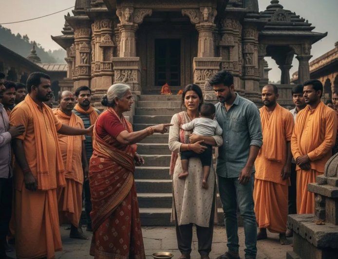 खा कसम ये बच्चा किसका है…बहू को उसके प्रेमी संग मंदिर लेकर पहुंची सास, हाई वोल्टेज ड्रामे से लोग दंग