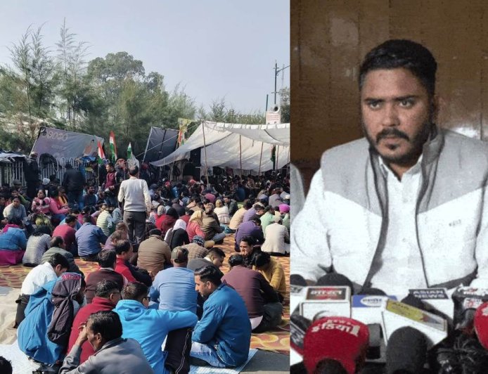 नियमितीकरण पर उपनलकर्मियों-बेरोजगार संघ में आर पार, आंदोलन कर रहे उपनलकर्मियों ने राम कंडवाल के खिलाफ की नारेबाजी