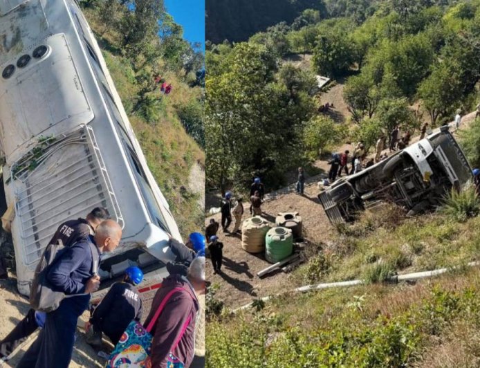 उत्तराखंड में बड़ा हादसा, कुंजापुरी के निकट श्रद्धालुओं की बस खाई में गिरी, कई की मौत की आशंका