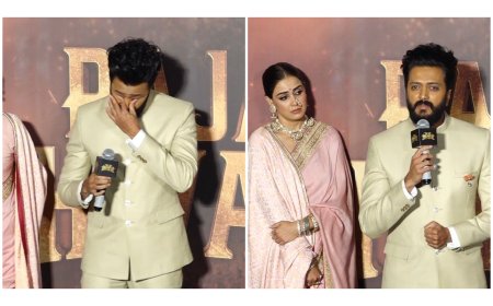 Riteish and Genelia Deshmukh emotional at ‘Raja Shivaji’ trailer launch