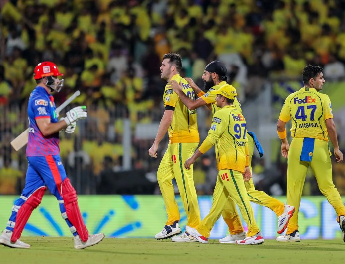 Sanju Samson century and Jamie Overton four-for lead CSK to first win over DC by 23 runs