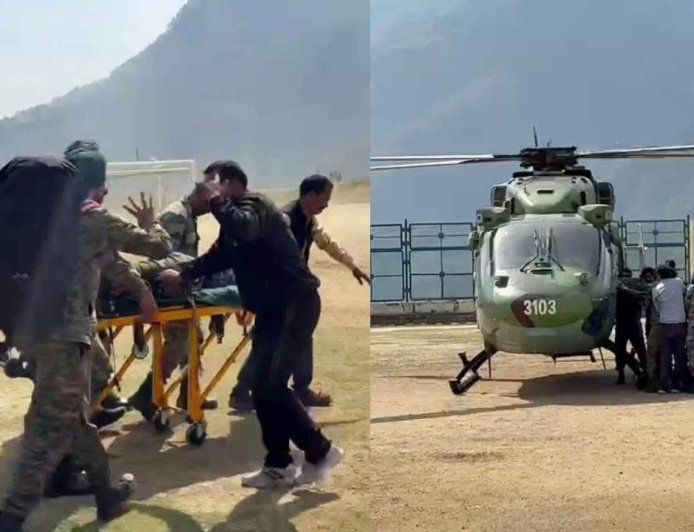 चमोली में सेना का वाहन खाई में गिरा, दो जवान घायल; स्थानीय लोगों ने बचाई जान, एक हेली से रेफर