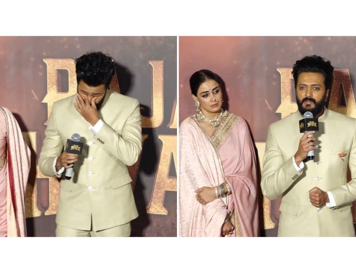 Riteish and Genelia Deshmukh emotional at ‘Raja Shivaji’ trailer launch