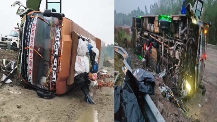 भारत-नेपाल मैत्री बस उत्तराखंड में पलटी, एक माह की बच्ची समेत कई यात्री घायल