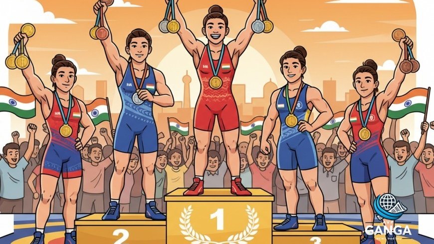 U17 एशियाई कुश्ती चैंपियनशिप 2026: भारतीय महिला पहलवानों का शानदार प्रदर्शन, जीते 10 पदक, U17 Asian Wrestling Championships 2026, Indian women wrestlers, wrestling medals