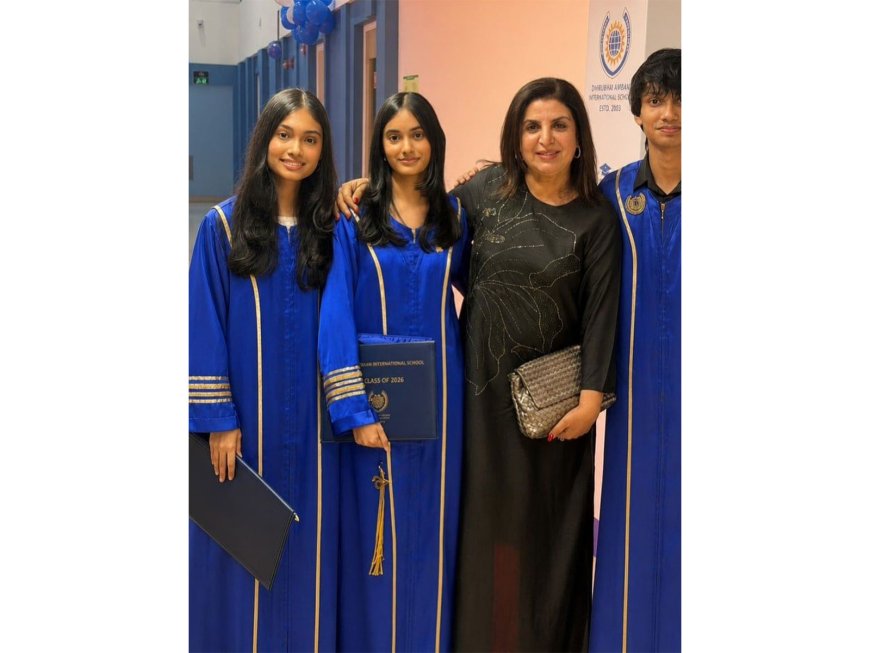 Farah Khan celebrates triplets Diva, Anya and Czar’s graduation