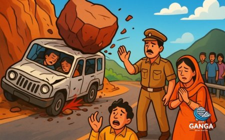 उत्तराखंड में फिर दर्दनाक हादसा, चट्टान गिरने से बोलेरो के परखच्चे, दो की मौत, Polix