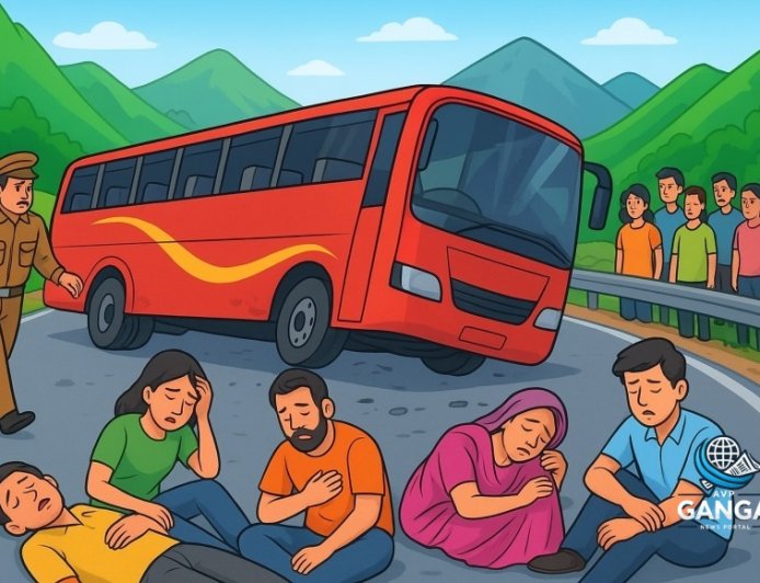 उत्तराखंड में ऋषिकेश-बद्रीनाथ हाईवे पर बस पलटी, 8 लोग घायल, Khel