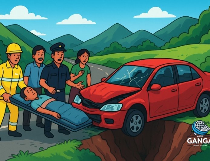 उत्तराखंड में दर्दनाक सड़क हादसा: खाई में गिरी कार, दो लोगों की मौत, Polix