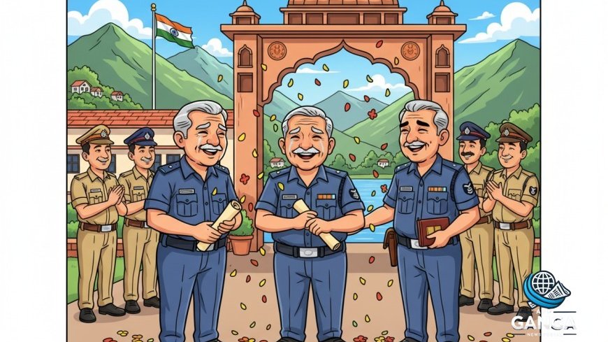 नैनीताल पुलिस के तीन वीर जवान 30+ साल की सेवा के बाद हुए सेवानिवृत्त, भावुक विदाई, Nainital Police, Retirement, Farewell Ceremony