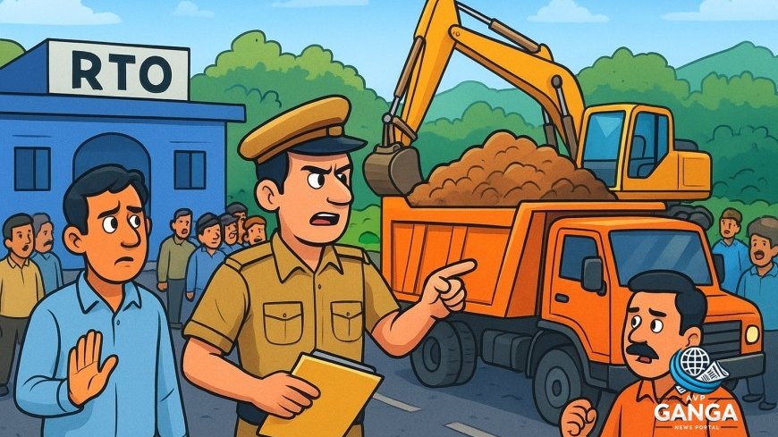 लालकुआं में RTO की ताबड़तोड़ छापेमारी, अवैध खनन वाहनों का हुआ पर्दाफाश, illegal mining, Lal Kuan, RTO raid