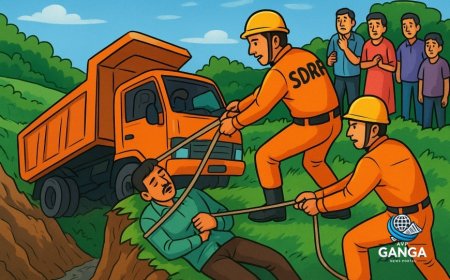 भीमताल में डम्पर दुर्घटना: SDRF ने चालक को सुरक्षित निकाला, Viral