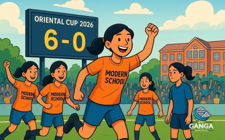 ओरिएंटल कप 2026 में लड़कियों के सेमीफाइनलिस्टों की पुष्टि, मॉडर्न स्कूल ने 6-0 से जीत हासिल की, Bindaas