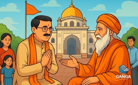 डॉ. चिन्मय पांडे का महंत देवेंद्र दास से शिष्टाचार भेंट, Akhada