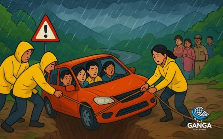 उत्तराखंड में रेड अलर्ट के बीच भारी बारिश में कार खाई में गिरी, प्रशासन ने किया त्वरित रेस्क्यू, Swag