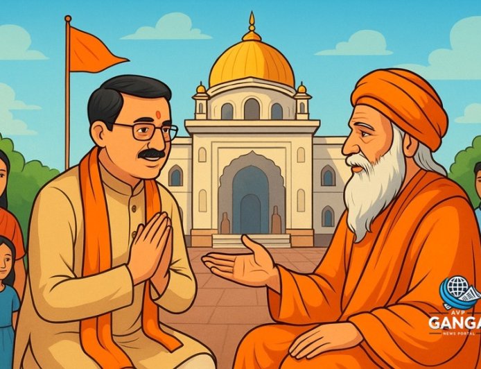डॉ. चिन्मय पांडे का महंत देवेंद्र दास से शिष्टाचार भेंट, Akhada