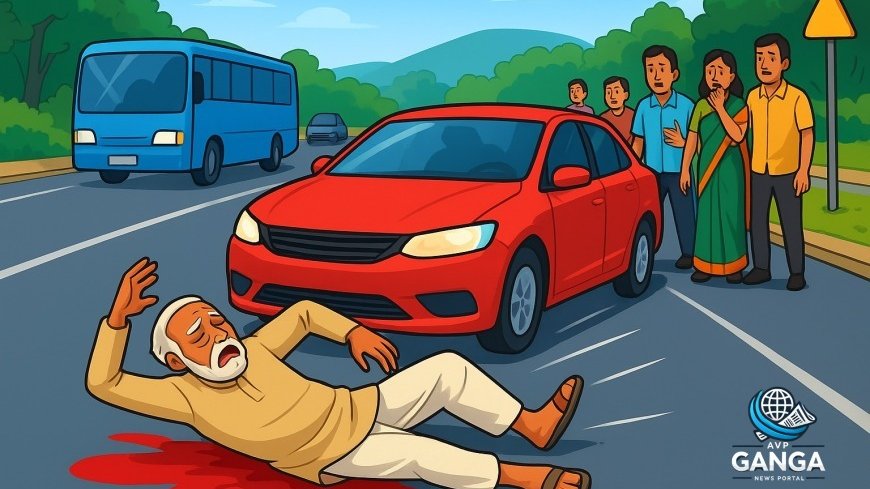 हल्दूचौड़ में बुजुर्ग की सड़क पार करते समय तेज रफ्तार वाहन से मौत, चालक फरार, Lalkuan accident, road safety, elderly man killed
