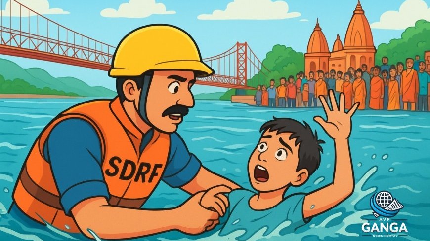 हरिद्वार: SDRF ने गंगा में डूब रहे किशोर को 43 सेकंड में बचाया, Haridwar, Ganga rescue, teenager saved
