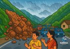 तंगनाथ के रास्ते में भूस्खलन, NH-107A पर यातायात ठप, Akhada