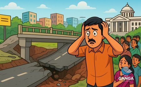 देहरादून में पुल के अप्रोच रोड का ढहना: अवसंरचना विकास पर उठे सवाल, Akhada