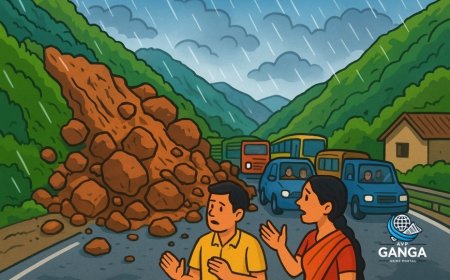 तंगनाथ के रास्ते में भूस्खलन, NH-107A पर यातायात ठप, Akhada