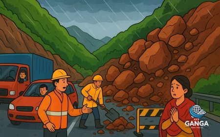बद्रीनाथ राष्ट्रीय राजमार्ग हेलंग के पास मलबा गिरने से बाधित, Bindaas