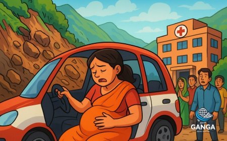उत्तराखंड में भूस्खलन के बीच प्रसव पीड़ा से जूझती महिला ने अस्पताल पहुंचने की कोशिश की, Polix