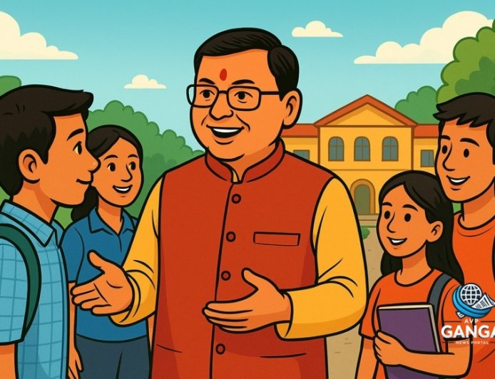 मुख्यमंत्री धामी ने 'मेरे सपनों का उत्तराखंड' पर विद्यार्थियों से किया संवाद, Polix