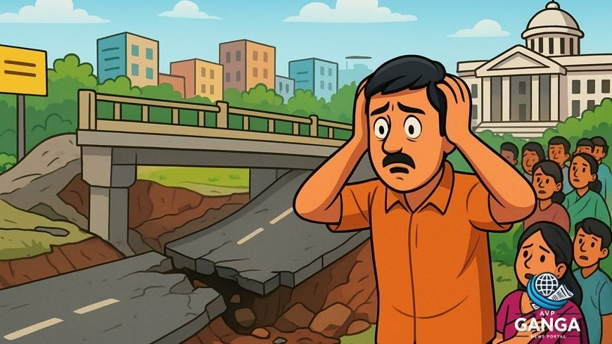 देहरादून में पुल के अप्रोच रोड का ढहना: अवसंरचना विकास पर उठे सवाल, infrastructure development, Uttarakhand, bridge collapse