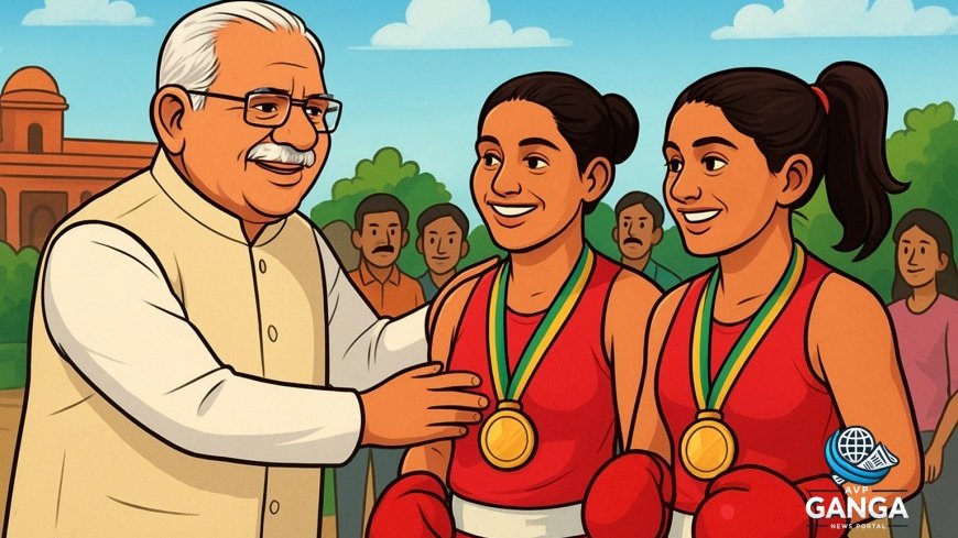 हरियाणा के मुख्यमंत्री ने भिवानी की मुक्केबाजों प्रीति पवार और जैस्मीन लांबोरिया को राष्ट्रमंडल खेलों में स्वर्ण पर बधाई दी, Haryana CM, Preeti Pawar, Jasmine Lamboria