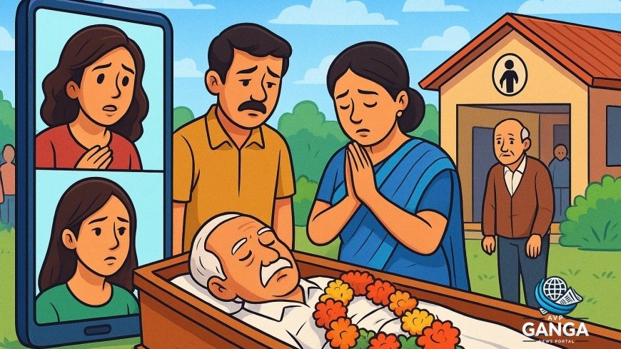 72 वर्षीय वृद्धाश्रम में रहने वाले व्यक्ति का अंतिम संस्कार, बेटियों ने वीडियो कॉल से लिया हिस्सा, old age home, man's cremation, daughters video call