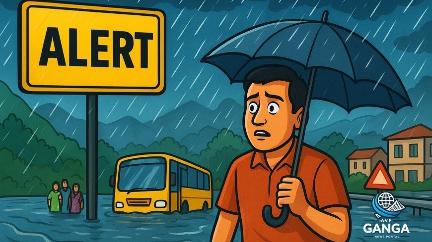 उत्तराखंड में भारी बारिश का येलो अलर्ट: 6 जिलों में 132 सड़कें बंद, Uttarakhand weather update, heavy rain alert, roads closed