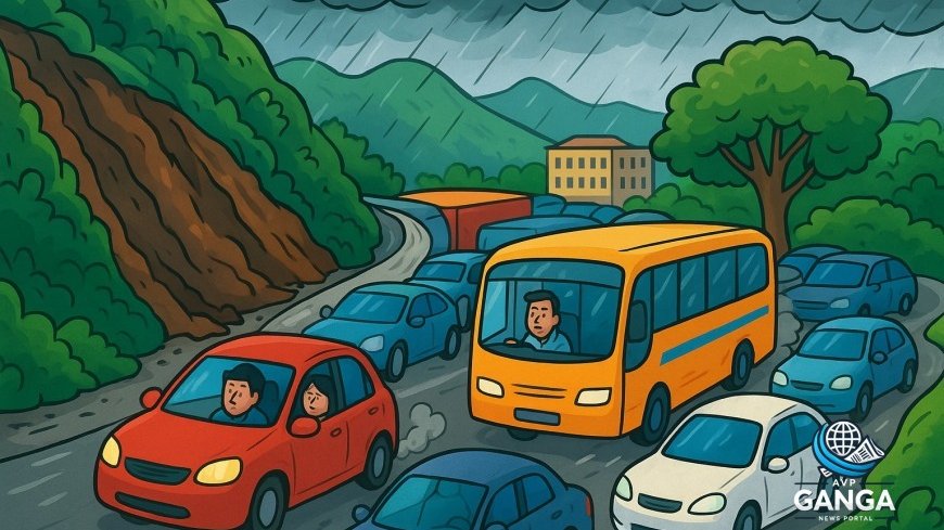 मसूरी के 'पानी वाला बेंड' पर यातायात का संकट बढ़ता जा रहा है, Mussoorie traffic, Pani Wala Bend, road conditions