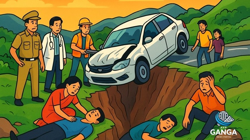 चम्पावत में कार हादसा: खाई में गिरी कार, एक की मौत और तीन गंभीर घायल, Champawat accident, car fall, Banlekh news