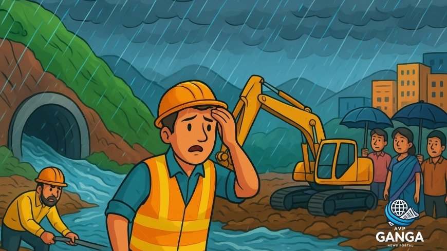 बारिश के मौसम में निर्माण परियोजनाओं की अनदेखी, एक दुखद घटना का कारण, construction safety, monsoon guidelines, tunnel subsidence