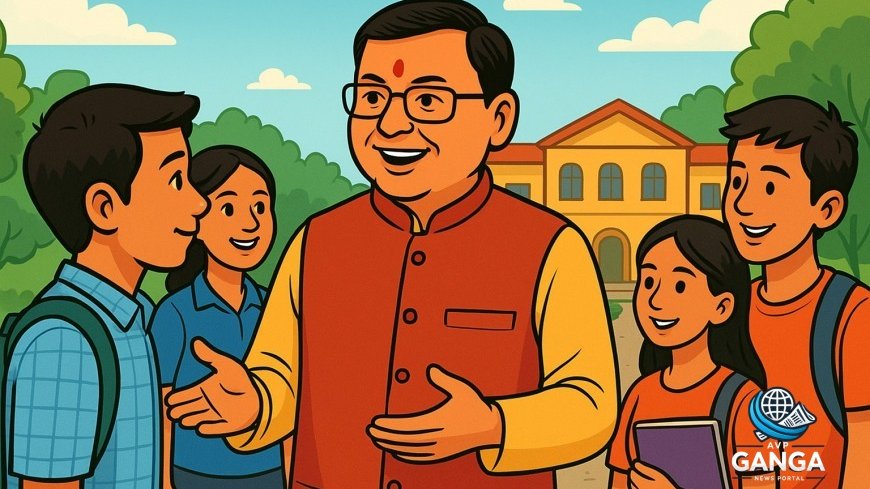 मुख्यमंत्री धामी ने 'मेरे सपनों का उत्तराखंड' पर विद्यार्थियों से किया संवाद, Uttarakhand, Pushkar Singh Dhami, students interaction