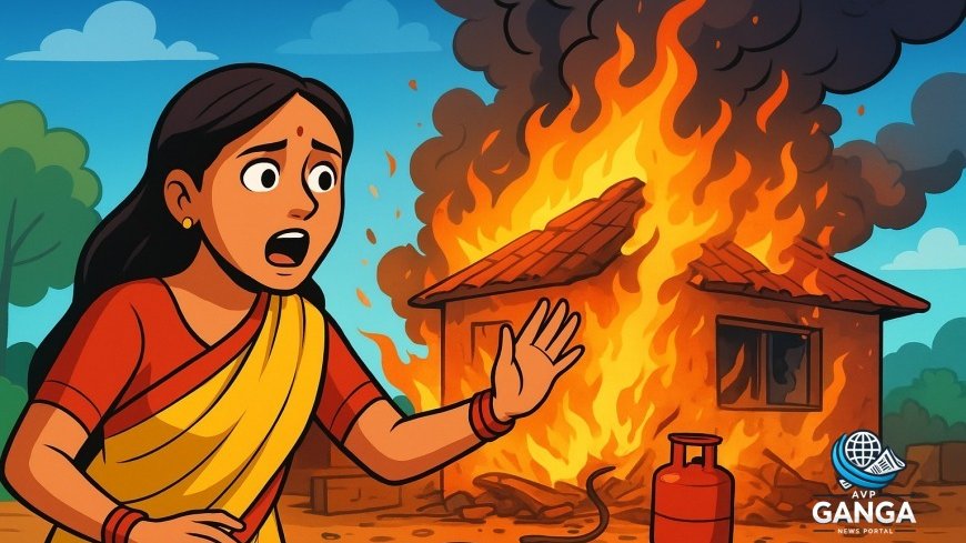 रक्षाबंधन पर बिंदुखत्ता में सिलेंडर लीकेज से लगी भीषण आग, लाखों का सामान जलकर हुआ राख, Bindukhatta, Cylinder Leak, Fire Incident